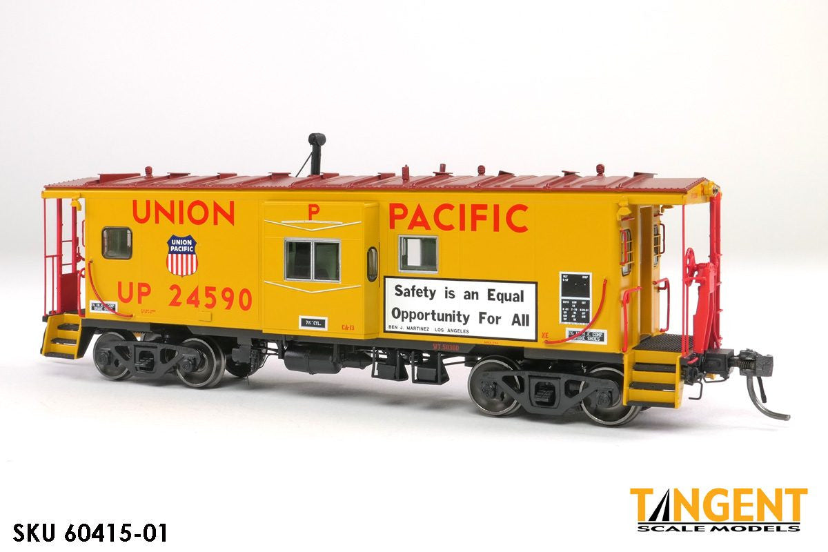 Tangent Scale Models HO 60415-01 ICC Bay Window Caboose Union Pacific 1981+ 'Equal Opportunity for All' w/ Red-Green Lights UP #24590