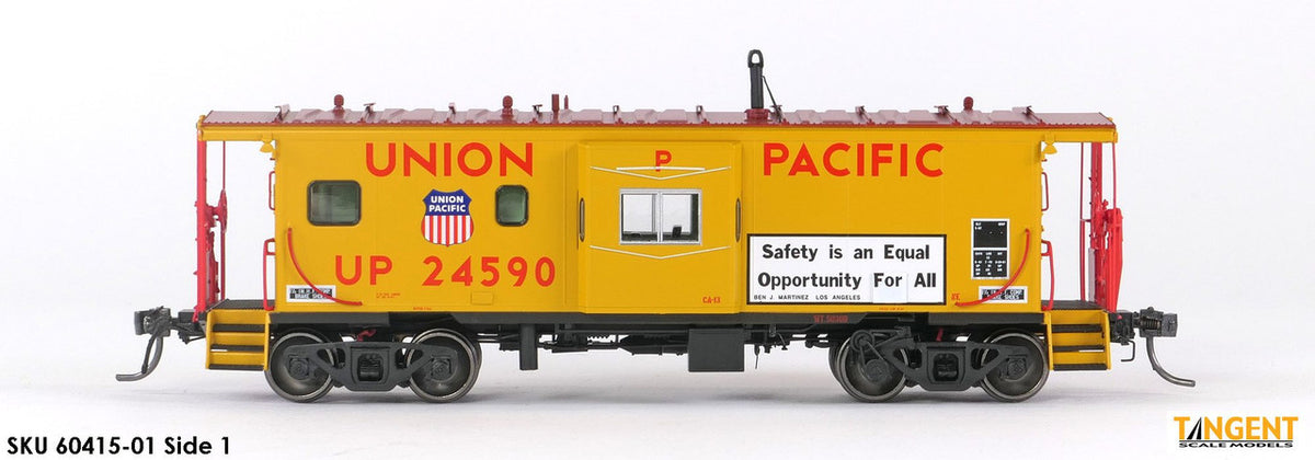 Tangent Scale Models HO 60415-02 ICC Bay Window Caboose Union Pacific 1981+ 'Equal Opportunity for All' w/ Red-Green Lights UP #24592