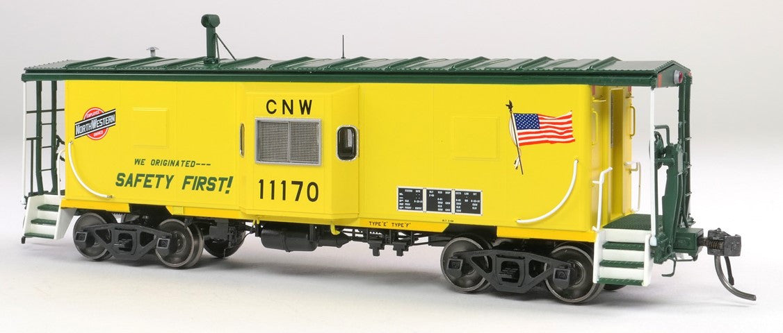 Tangent Scale Models HO 60522-01 ICC CNW Bay Window Caboose Chicago & Northwestern Zito Yellow - 'We Originated Safety First' 1981+ CNW #11152