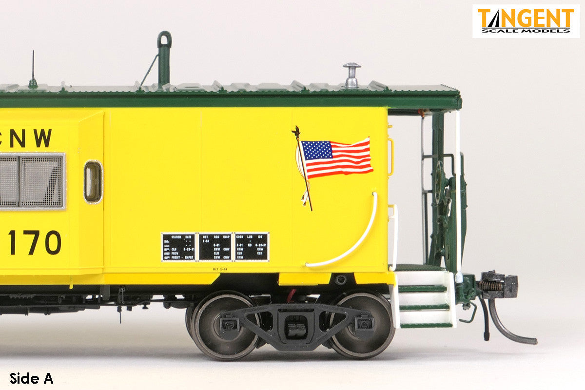 Tangent Scale Models HO 60522-01 ICC CNW Bay Window Caboose Chicago & Northwestern Zito Yellow - 'We Originated Safety First' 1981+ CNW #11152