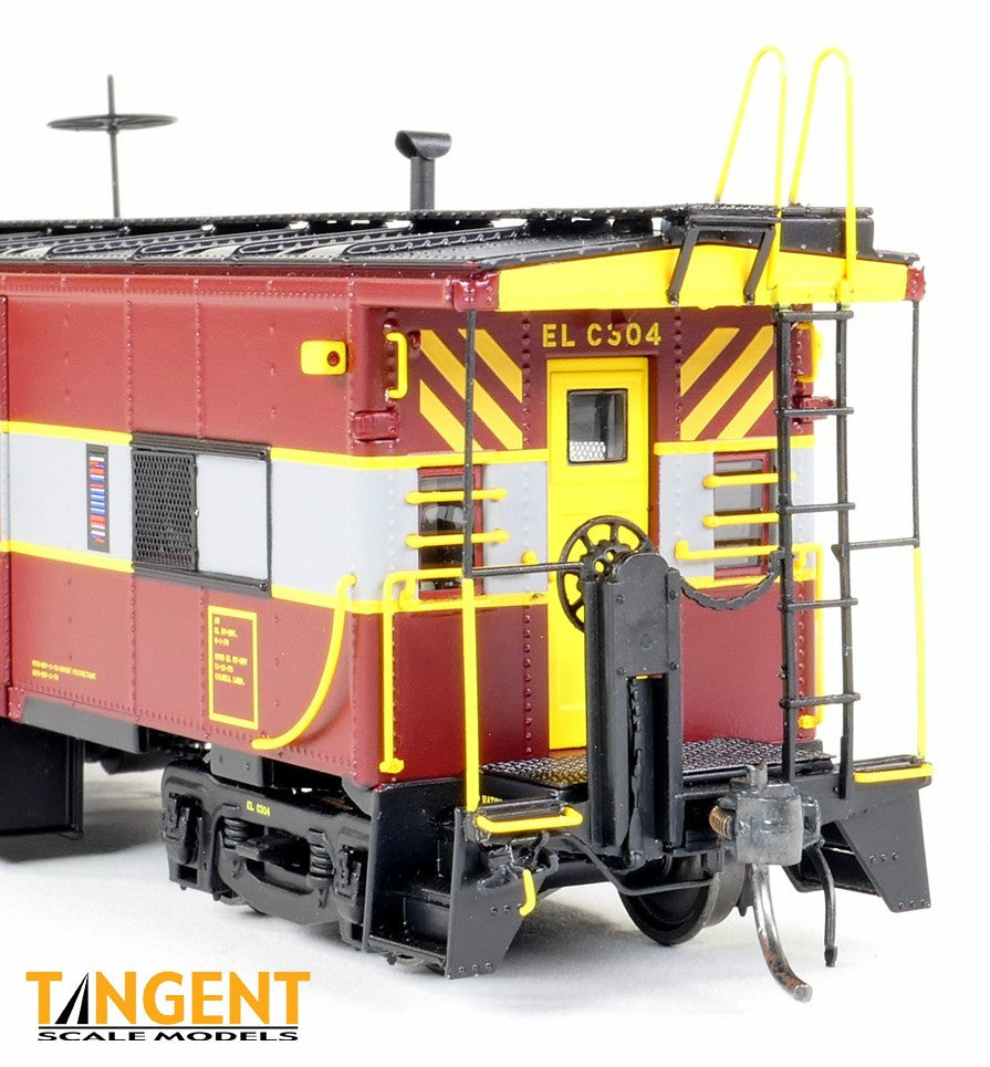 Tangent Scale Models HO 60712-01 Erie ICC Bay Window Caboose Erie Lackawanna 'Gray & Maroon 11-1973' EL #C304