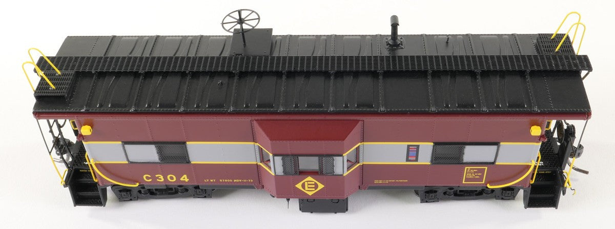 Tangent Scale Models HO 60712-01 Erie ICC Bay Window Caboose Erie Lackawanna 'Gray & Maroon 11-1973' EL #C304