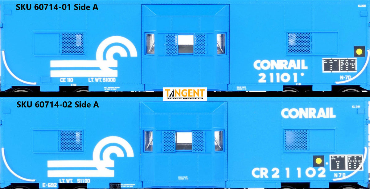 Tangent Scale Models HO 60714-01 Erie ICC Bay Window Caboose Conrail N7D 'Blue Repaint 1981+ Era' CR #21101