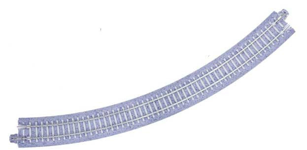 Kato N 20-124 Unitrack Concrete Tie Curved Roadbed Track Section - 45-Degree Radius 12-3/8" 315mm  4-Pack