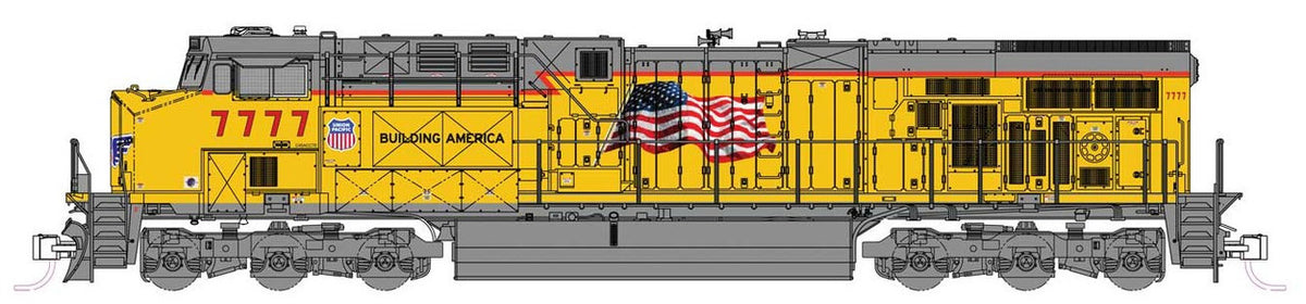Kato N 176-8967-LS-DMW with DCC/ESU LokSound V5 GE ES44AC GEVO Locomotive Union Pacific #7777