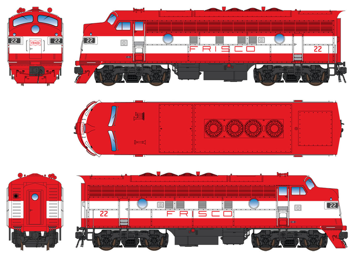 Intermountain N 69264-01 DCC Ready EMD F7A Locomotive Frisco 'Orange & White' #22