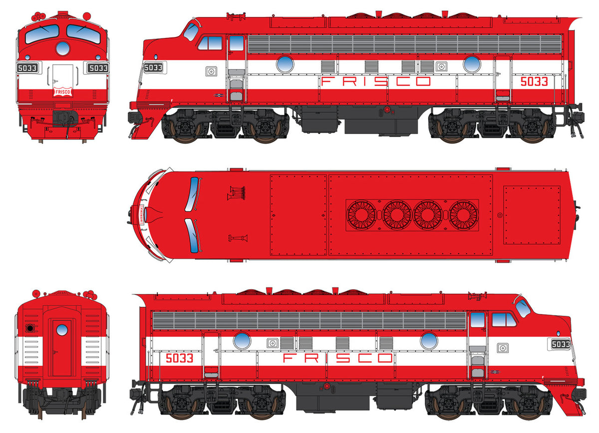 Intermountain N 69264S-04 DCC/ESU LokSound 5 Equipped EMD F7A Locomotive Frisco 'Orange & White' #5033