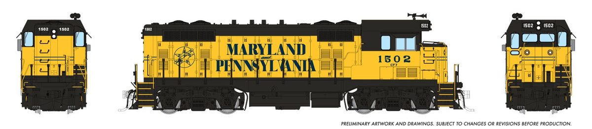 Rapido Trains Inc HO 70629 DCC/ESU LokSound V5 Equipped Santa Fe CF7 Locomotive w/Square Cab Maryland & Pennsylvania #1502