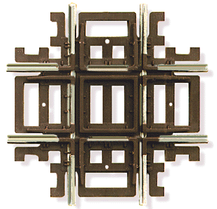 Atlas HO 577 Code 83 Snap Track Nickel-Silver Rail Brown Ties Crossing 90 Degrees - 1-Piece
