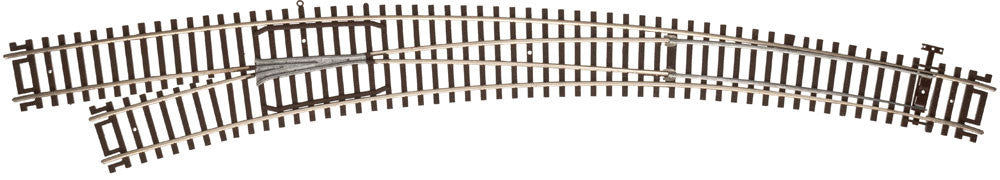 Atlas HO 595 Code 83 Nickel-Silver Rail Brown Ties Custom-Line Mark IV Curved Turnout - Left-Hand - 1-Piece