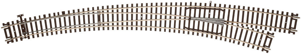 Atlas HO 596 Code 83 Nickel-Silver Rail Brown Ties Custom-Line Mark IV Curved Turnout - Right -Hand - 1-Piece