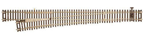 Atlas HO 565 Code 83 Nickel-Silver Rail Brown Ties Custom-Line Mark IV Turnout No. 8 - Left-Hand - 1-Piece