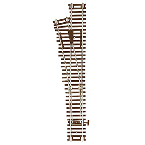 Atlas HO 561 Code 83 Nickel-Silver Rail Brown Ties Custom-Line Mark IV Turnout No. 4 - Left-Hand - 1-Piece