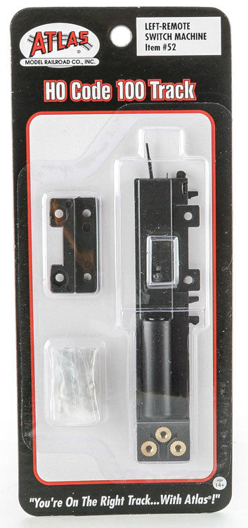 Atlas HO 52 Code 100 Black Ties Snap-Switch Turnout Remote Control Switch Machine Left Hand - 1-Piece