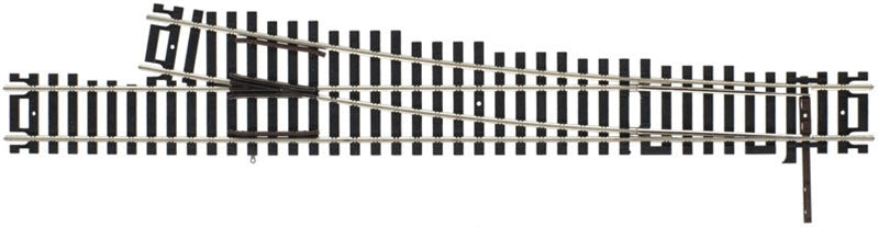 Atlas HO 394 Code 100 Nickel-Silver Rail Black Ties Custom-Line Mark V Turnout No. 6 - Right-Hand - 1-Piece