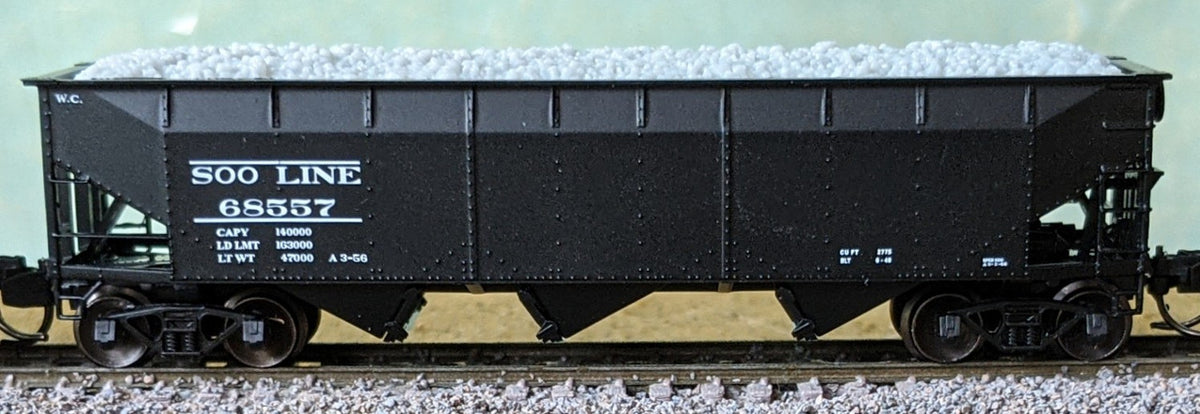 Bluford Shops N 74215 3-Bay Offset Side Hopper Soo Line 'Black' SOO LINE #68541
