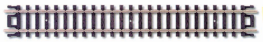 Atlas N 2501 Code 80 5" Straight Snap-Track with Nickel Silver Rail & Black Ties - pkg 6