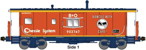 Bluford Shops N 44310 International Car Bay Window Caboose Phase 4 Chessie B&O #903747