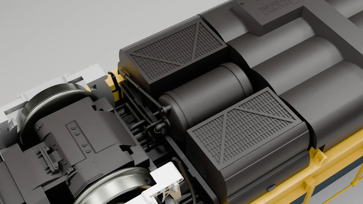Rapido Trains Inc HO 70601 DCC/ESU LokSound V5 Equipped Santa Fe CF7 Locomotive w/Square Cab AT&SF 'Yellow Warbonnet' #2417