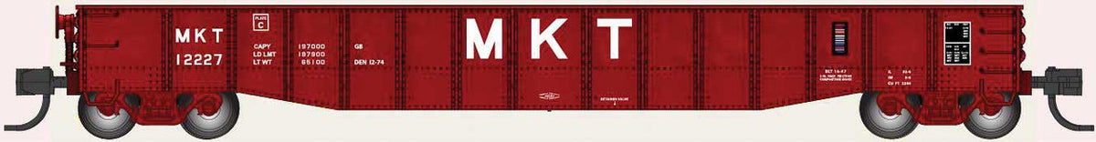 Bluford Shops N 52141 52'6" 15-Panel Mill Gondola Lightly Dented Missouri-Kansas-Texas MKT #12036