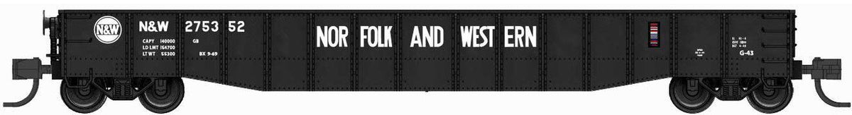 Bluford Shops N 52151 52'6" 15-Panel Mill Gondola Lightly Dented Norfolk & Western N&W #275073