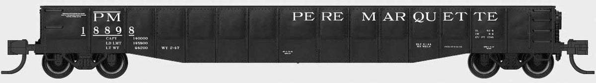 Bluford Shops N 52167 52'6" 15-Panel Mill Gondola Heavily Dented Pere Marquette PM #18898