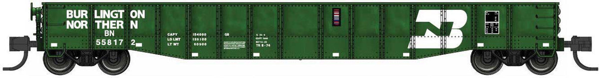 Bluford Shops N 52105 52'6" 15-Panel Mill Gondola Medium Dented Burlington Northern BN #558095