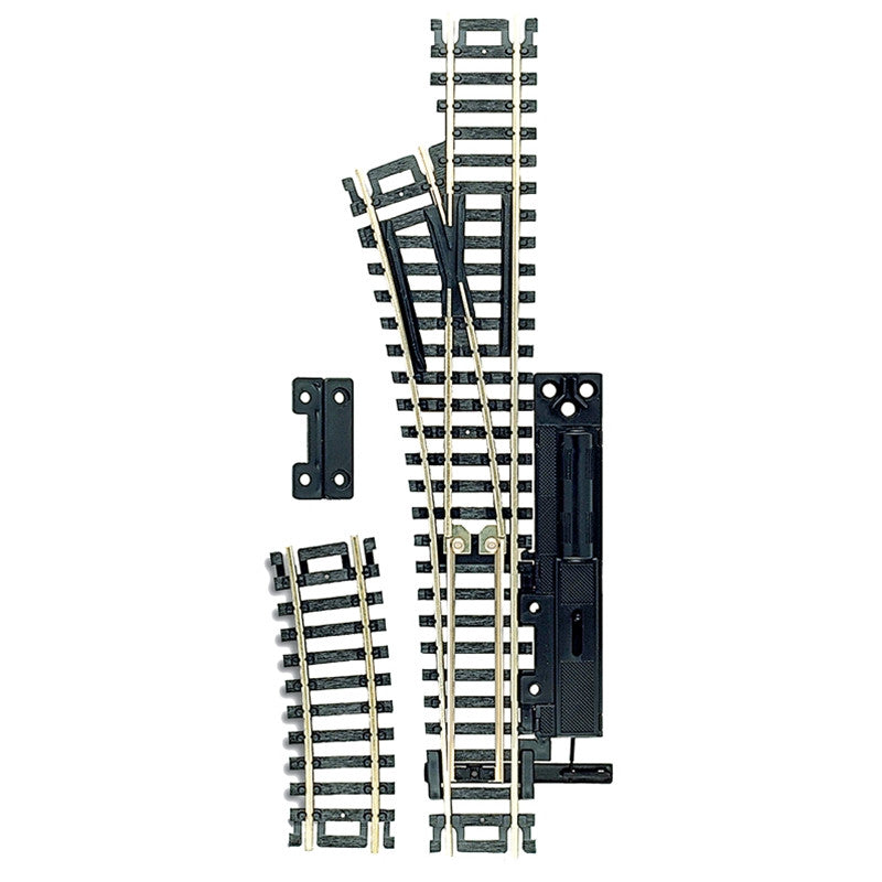 Atlas HO 860 Code 100 Nickel-Silver Rail Black Ties Manual Snap-Switch Turnout Left-Hand - 1-Piece