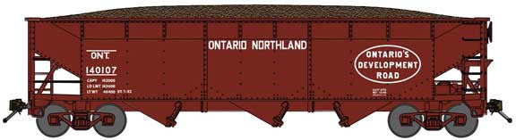 Bluford Shops N 74105 3-Bay Offset Side Hopper Ontario Northland 'Version 2' ONT #140173