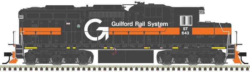 Atlas Master HO 10003738 Silver Series EMD SD-26 Low Nose DCC Ready Guilford Rail System 'with Conspicuity Stripes and Ditchlights' ST #643