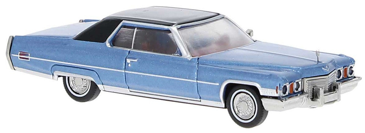 Brekina Automodelle 18128 1972 Cadillac Coupe de Ville Blue, Black