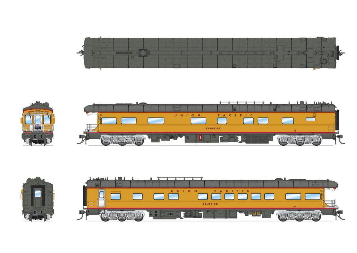 Broadway Limited Imports HO 9015 Union Pacific Business Car UP #119 'Kenefick' w/ 'Spirit of the Union Pacific' Drumhead