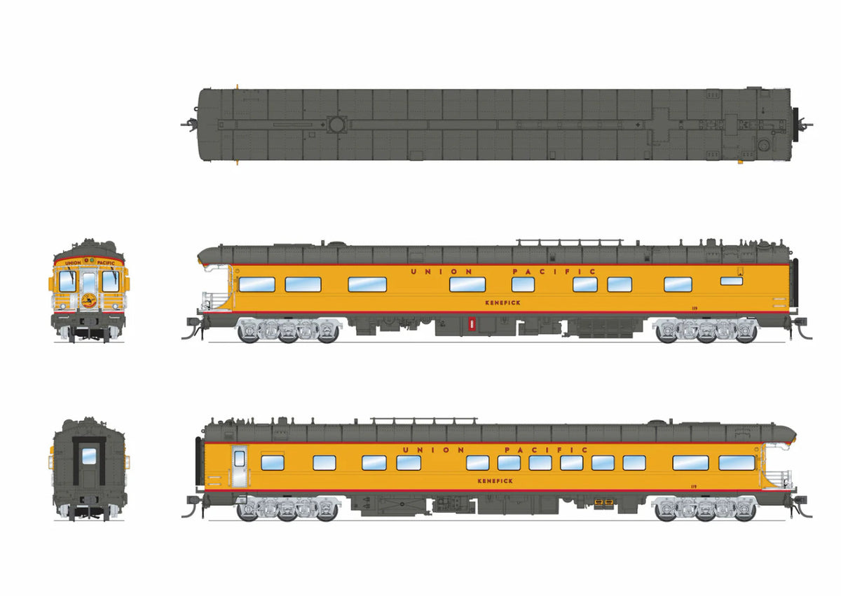 Broadway Limited Imports HO 9017 Union Pacific Business Car UP #119 'Kenefick' w/ 'Missouri Bicentennial' Drumhead