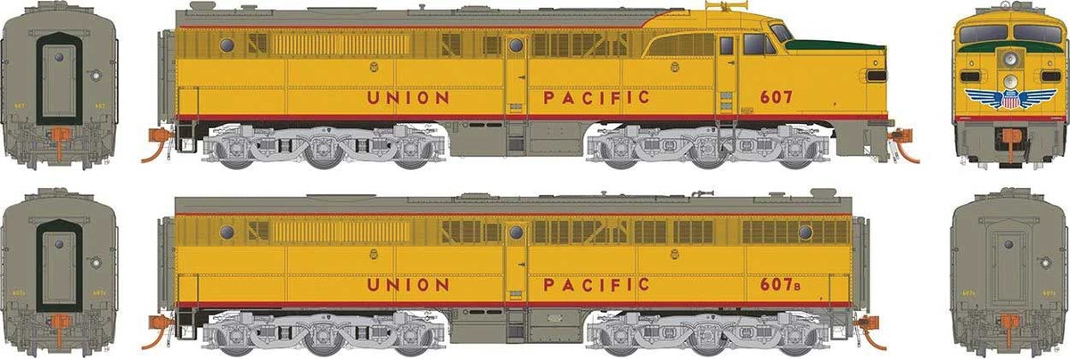 Rapido Trains Inc HO 23566 DCC/ESU Loksound V5 Equipped Alco PA1 - PB1 Locomotive Union Pacific UP #607 / 607B Set