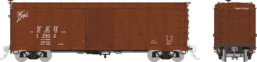 Rapido Trains Inc HO 142007-17444 USRA Single-Sheathed Boxcar Delaware & Hudson 'Script Logo' D&H #17444