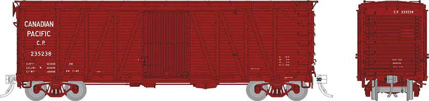 Rapido Trains Inc HO 142104-236582 USRA Single-Sheathed 'Clone' Boxcar Canadian Pacific 'Late Post-1960 Lettering' CP #236582