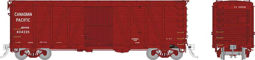 Rapido Trains Inc HO 142105-404229 USRA Single-Sheathed 'Clone' Boxcar Canadian Pacific 'Company Service' CP #404229