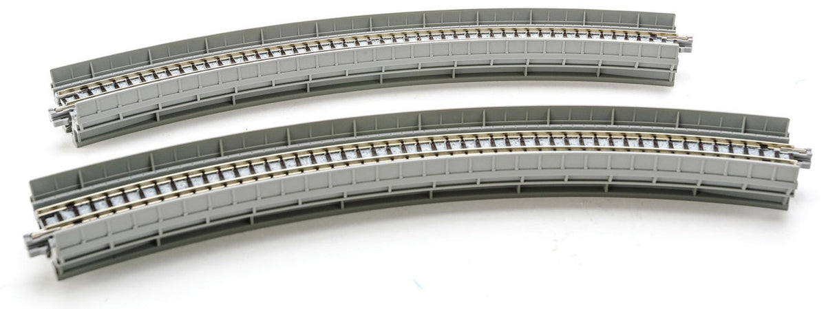 Kato N 20-520 Unitrack 12-3/8" Radius 45 Single Track Viaduct Curve Track 2-Pieces