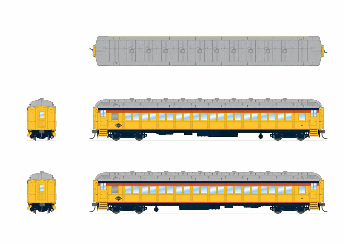 Broadway Limited Imports HO 9714 CSS Heavyweight 5-Car Passenger Set 'Chessie Steam Special' #2, 5, 6, 7, 18