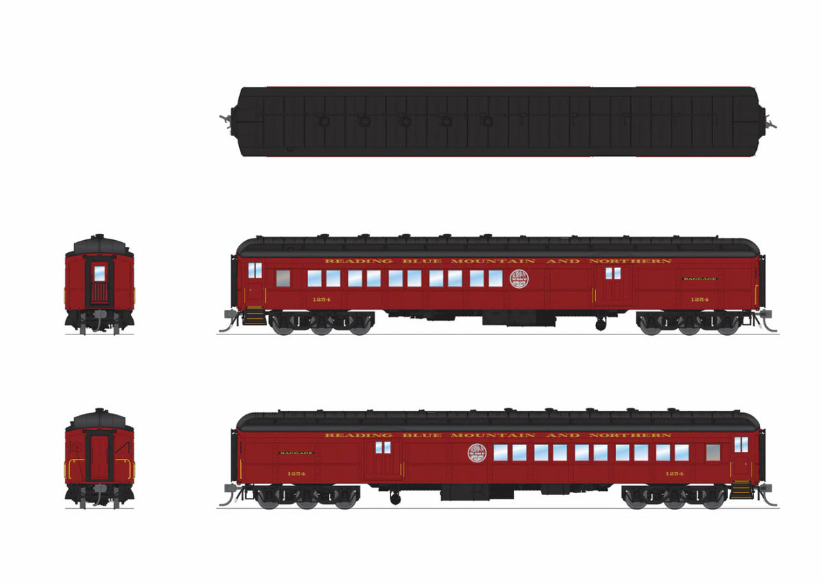 Broadway Limited Imports HO 9716 Reading Blue Mountain & Northern RBMN Heavyweight 5-Car Passenger Set 'Maroon Scheme'