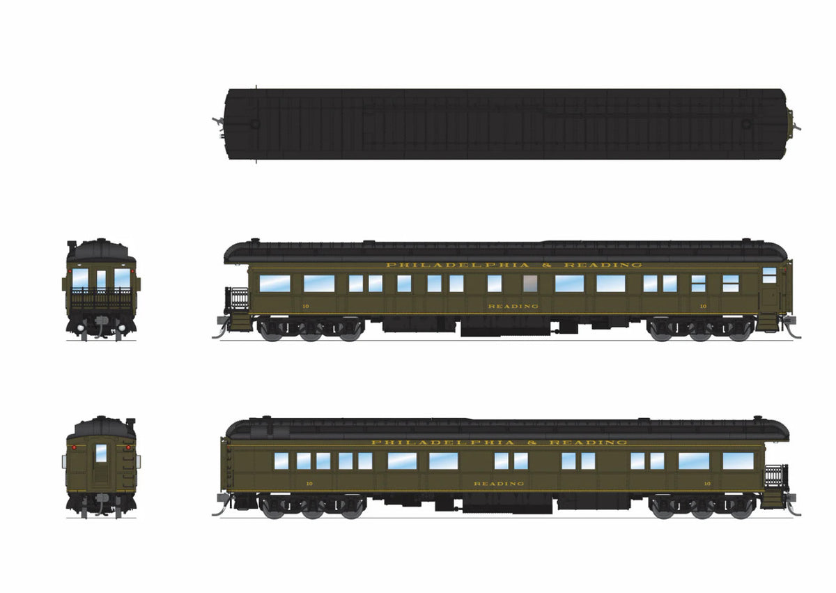 Broadway Limited Imports HO 9731 Philadelphia & Reading Business Car #10 Pullman Green 'Strasburg Appearance'