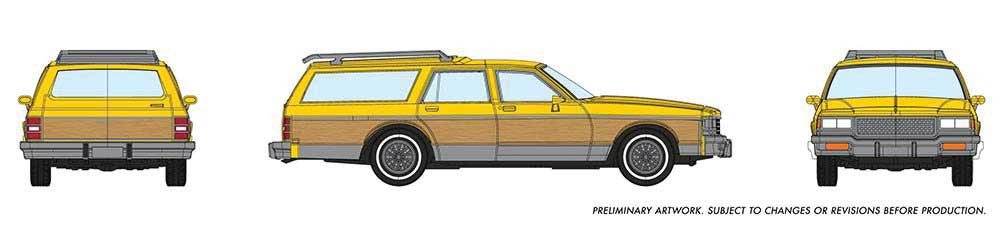 Rapido Trains Inc HO 800004 1980-1985 Chevrolet Caprice Station Wagon - Yellow 'Woody'