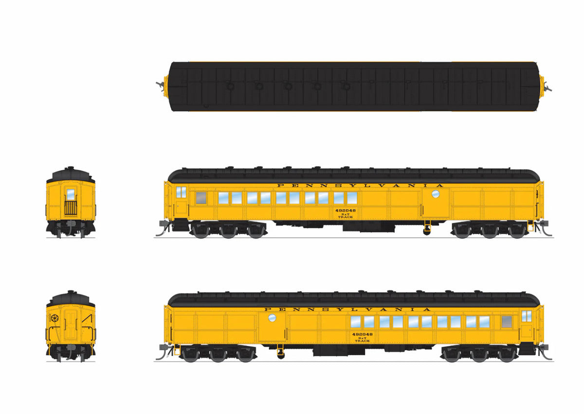 Broadway Limited Imports HO 9749 Pennsylvania RR MOW Baggage-Combine Car PRR #492048 'Yellow & Black'