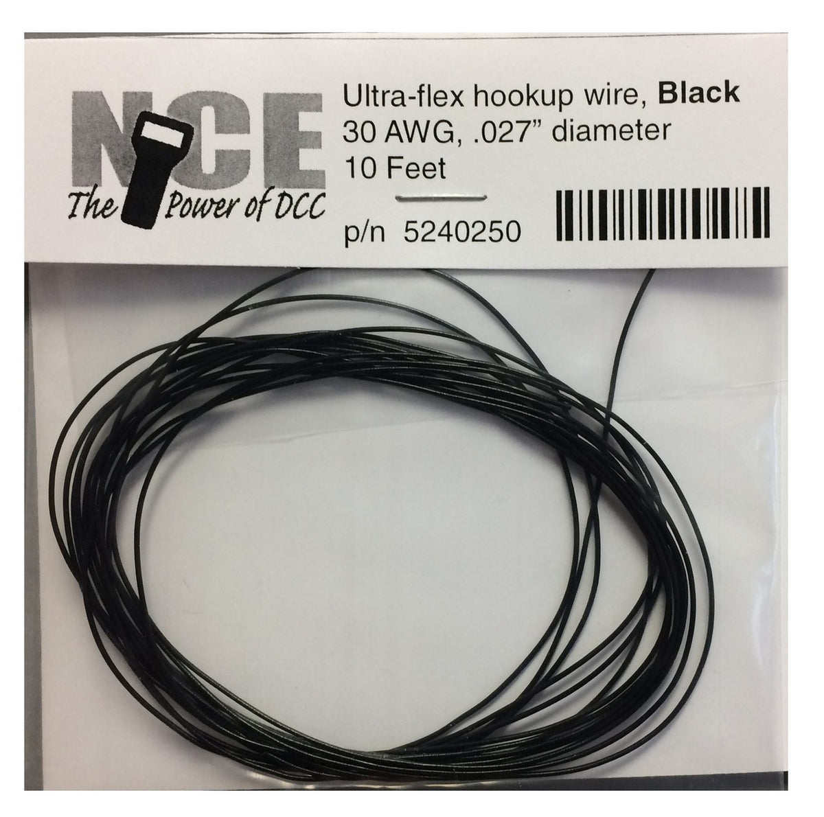 NCE DCC 5240250 10' of 30 Gauge Wire, Black