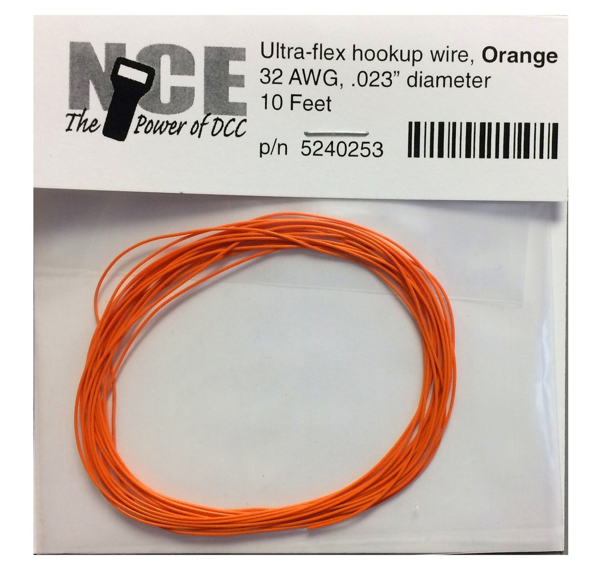 NCE DCC 5240253 10' of 32 Gauge Wire, Orange