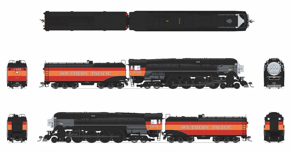 Broadway Limited Imports HO 9833 Stealth Series DCC-Ready Southern Pacific GS-4 SP #4444 "Deskirted Partial Daylight Paint w/ Trim on Pilot"