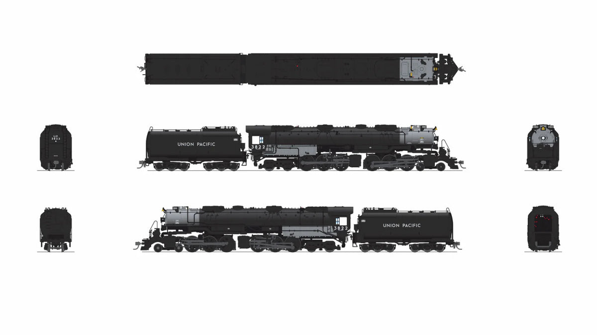 Broadway Limited Imports HO 9912 Stealth Series DCC-Ready UP Early Challenger CSA-2 #3822 Post-1947 'Integral Cast Cylinder Front Engine'