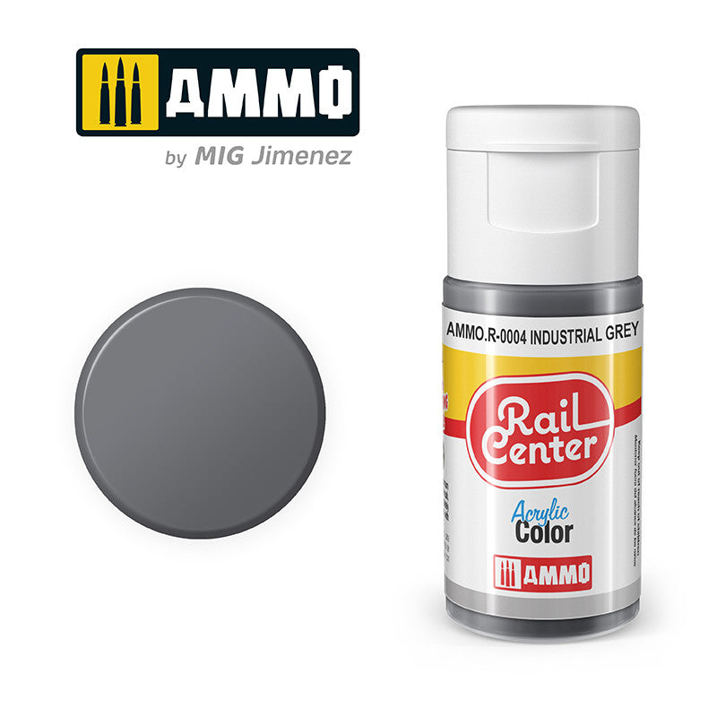 AMMO RailCenter Acrylic Color AMMO.R-0004 INDUSTRIAL GRAY - 15ml Bottle