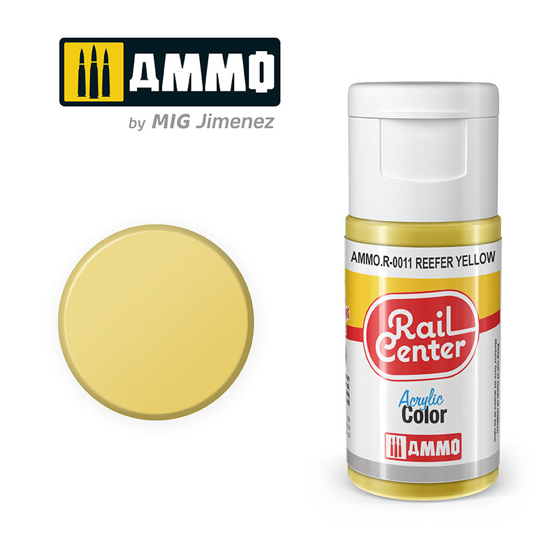AMMO RailCenter Acrylic Color AMMO.R-0011 REEFER YELLOW- 15ml Bottle