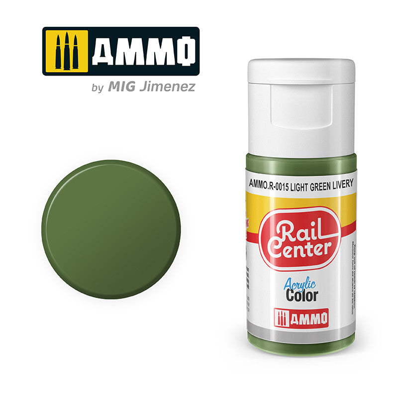 AMMO RailCenter Acrylic Color AMMO.R-0015 LIGHT GREEN LIVERY - 15ml Bottle